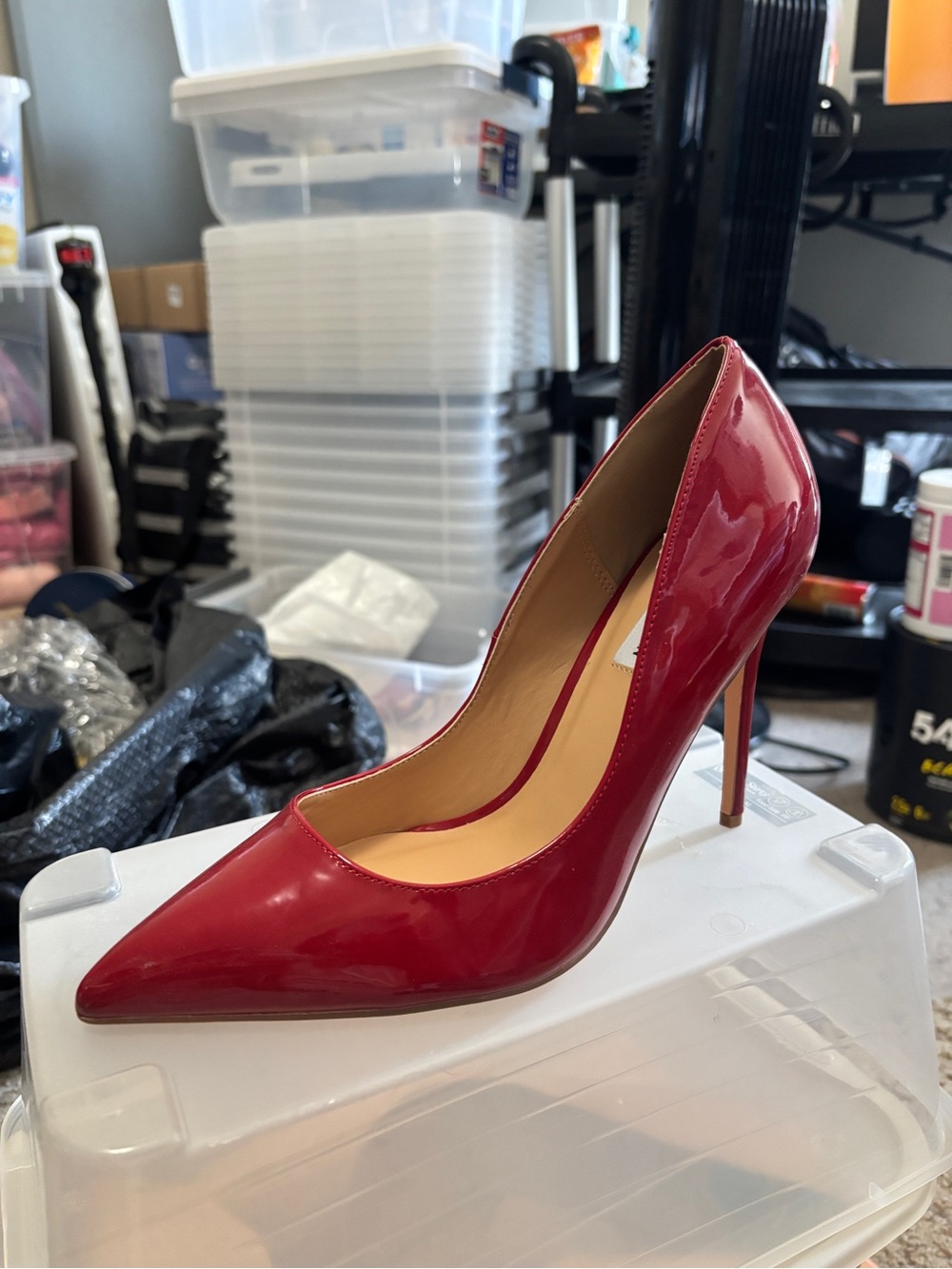 Steve Madden Red Patent Pointed-Toe Stiletto Pump